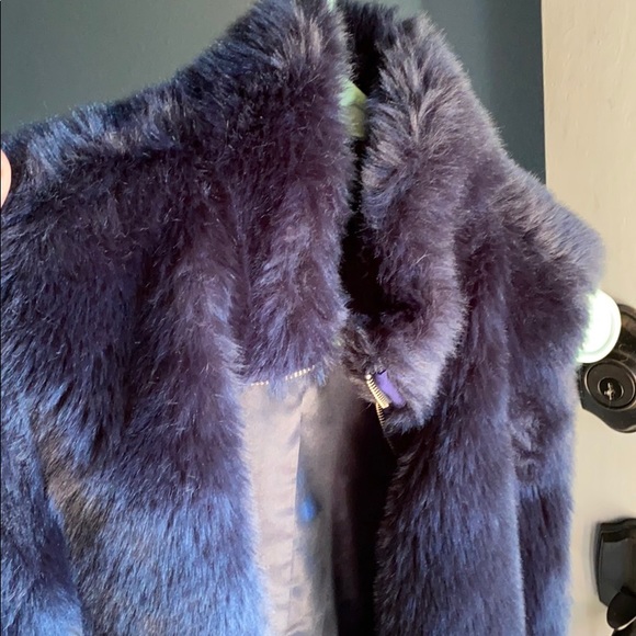 J. Crew — Navy blue faux fur vest! - Picture 5 of 11